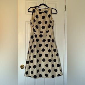 Banana Republic size 6 petite brown and cream polka dot day dress